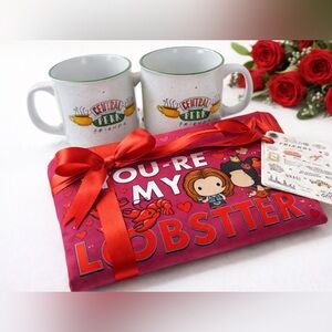 Friends TV Show Gift Set – Central Perk Mug Pair + “You’re My Lobster” Pouch